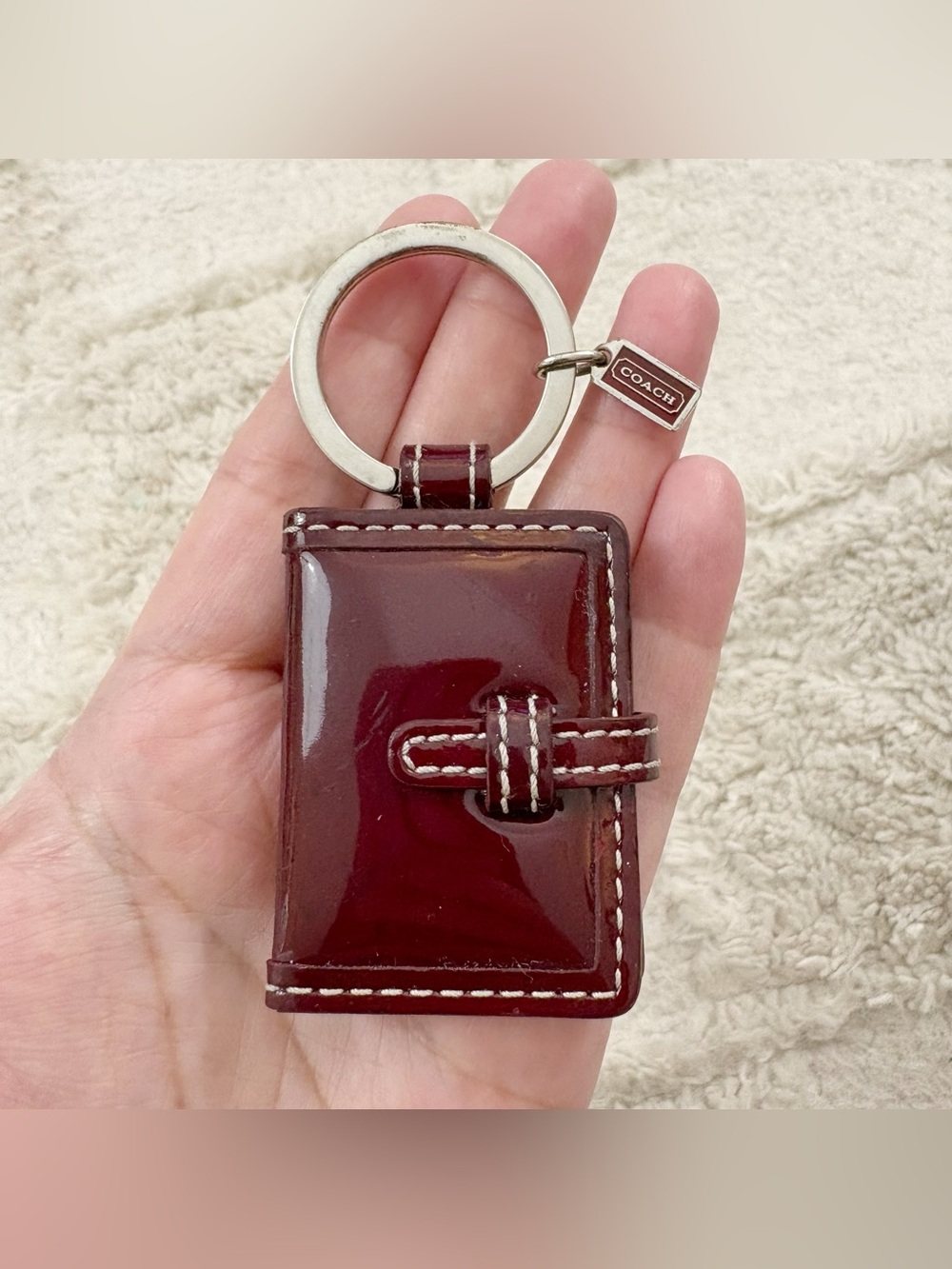 Vintage Y2K Rare HTF Patent Leather Mini Coach Photo Keychain - Picture 2 of 11